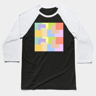 Warm colors abstract overlapping squares tiles pattern Baseball T-Shirt